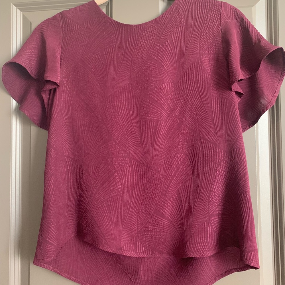 Burgundy Amour Vert silk print blouse